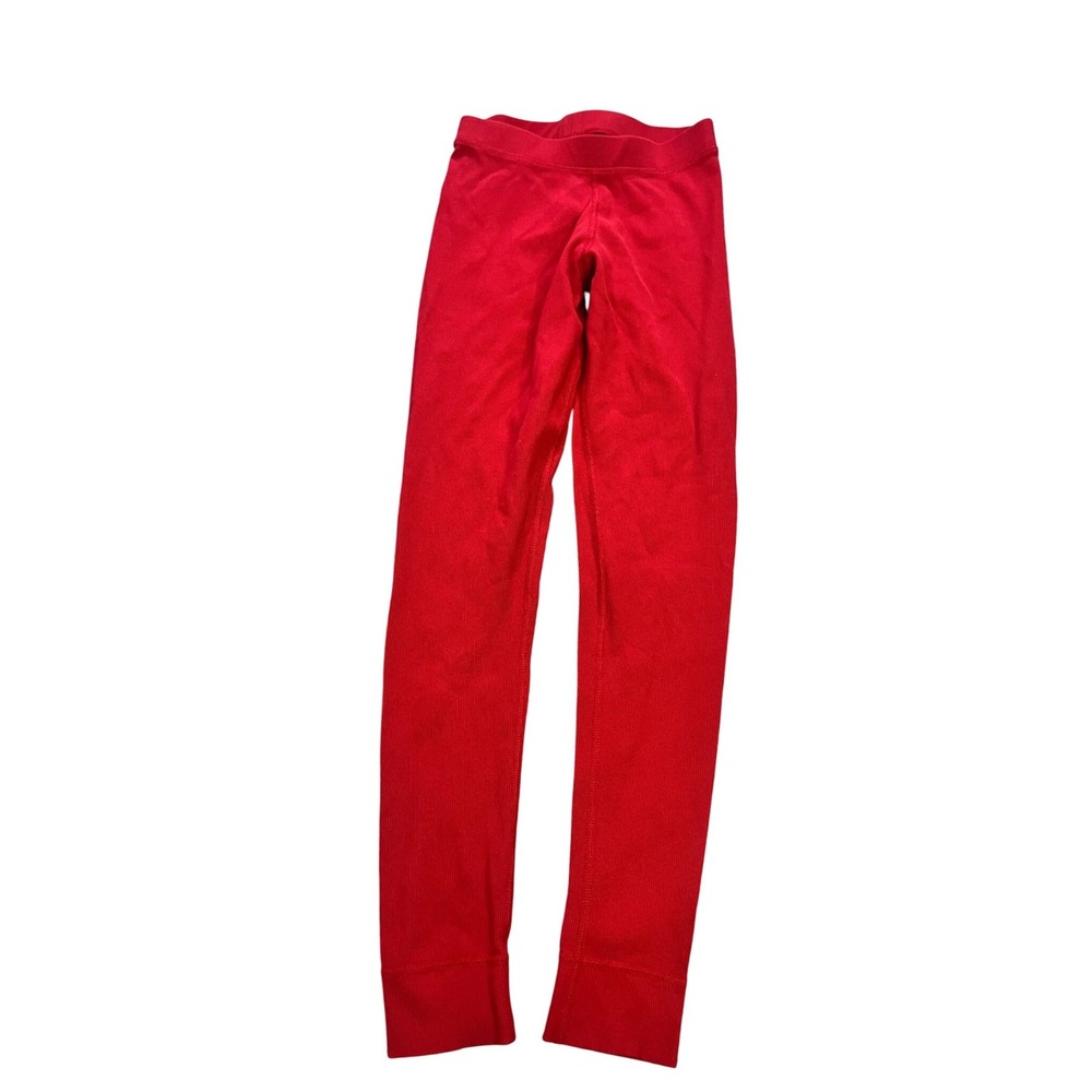 Hanna Andersson Girls Red Ribbed Thermal Leggings Size 150 12